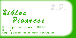 miklos pivarcsi business card